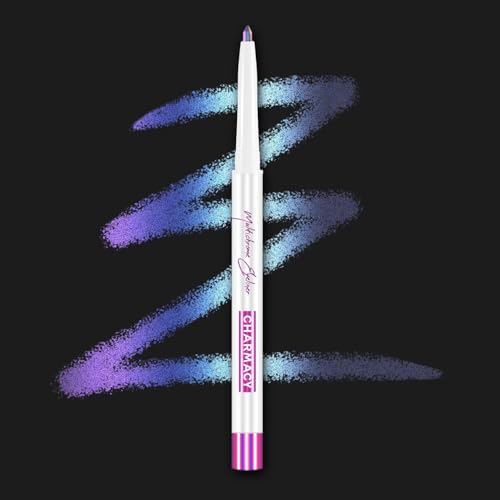 Image of CHARMACY Chameleon Multichrome Eyeshadow Pencil, Shifting Color Eyeliner & Shadow Stick, Waterproof, Long-Lasting, Smudge-Proof Creamy Gel Formula for Metallic Glitter Makeup (B03)