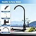 Drinking Water Faucet, Lead-Free Kitchen Water Filter Faucet for Reverse Osmosis or Water Filtration System, RO Faucet, Brushed Nickel (Black Lacquer Finish)