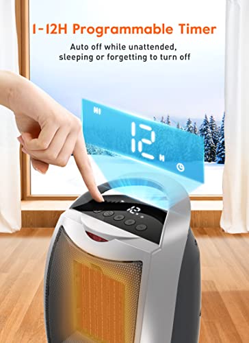 Givebest Space Heater, 2022 Upgraded Digital 1500W Etl Listed Quiet Portable Heater With Timer, 4 Modes, Overheating & Tip-Over Protection, 1S Fast Heating Electric Heater For Indoor Use, Bedroom #TOP3