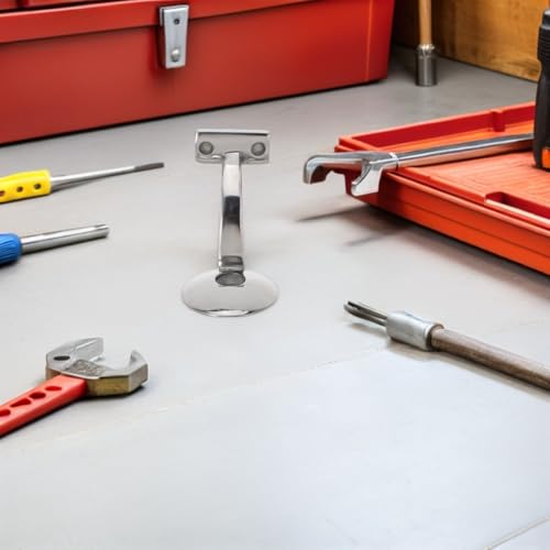 Soporte de escalera de acero inoxidable plata Zerodeko mejoras de seguridad para pasamanos 5