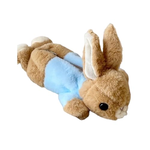 ZQW Kawaii Bunny-Themed Fuzzy Pencil Case Pouch Desk Decor Storage Soft Plush All Age Organizer Cozy Aesthetic Container (Bunny)