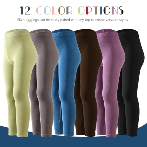 12 Pack Girls Leggings Multipack Pants for Kids Soft Comfortable Leggings High Waisted Kids Yoga Pants3