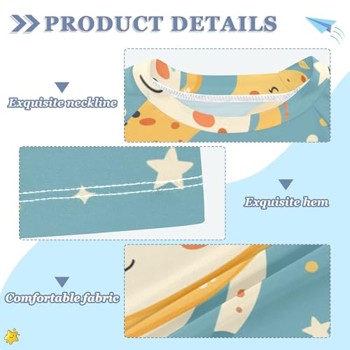 Planet Stars Bathing Suit Girls Sun Protection Sweatshirt Swimwear Beach Tops 3T3