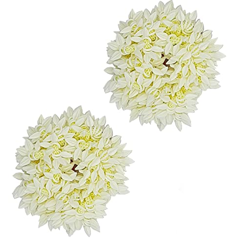 Karki Fusion Mogra White Gajra Hair Accessories Gajra Rubber Band for Women (Pack of 2)(White)