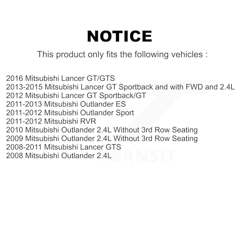 CMX Front Rear Disc Brake Caliper Assembly Left Right Side (Driver Passenger) Kit Replacement For Mitsubishi Lancer Outlander Sport RVR KBC-100821 by CMX - Image 2
