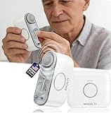 Electric Nail Clipper for Toe & Finger Nails, Automatic Nail Trimmer with【Dual-Blade Precision】Ultra-Quiet & Safe Electric Nail File with LED Light, 2-in-1 Trimmer & Grind for Seniors and Baby, White