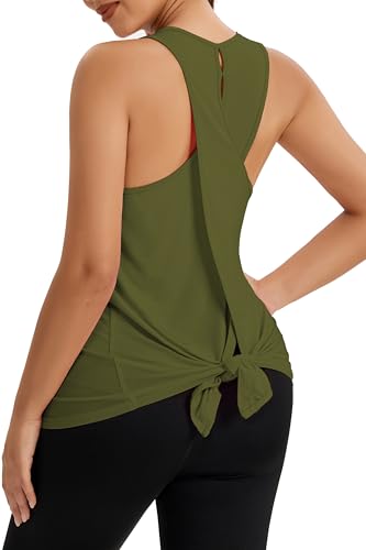 Bestisun Women Racerback Sleeveless Workout Tank Tops Split Back Athletic Yoga Shirts