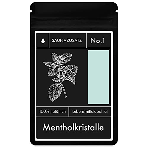 tek.vital Mentholkristalle Sauna Zusatz No. 1 | Sauna Menthol Kristalle in Lebensmittelqualität | Sauna Salz zu 100% aus natürlicher japanischer Minze | 100g Saunakristalle für bis zu 60 Saunagänge