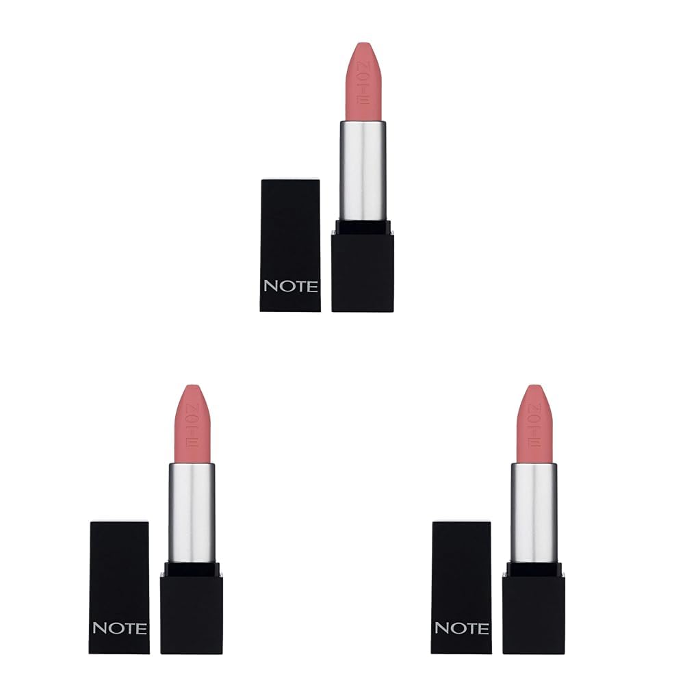 Note Cosmetics Mattever Lipstick 05 Rose Delights Yarı Mat Saten Bitişli Ruj, Pembe (3 paketi)