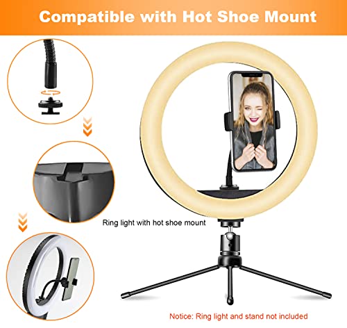 Jctriway Ring Light Phone Holder Universal Phone Holder For Ring Light With 1/4 And Hot Shoe Adapter, Flexible Phone Mount For Ring Light And Tripod Stand #TOP2