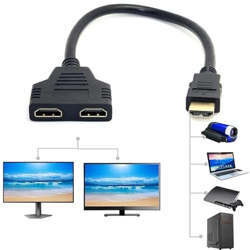 keyxer Répartiteur HD-I、Répartiteur 1 Entrée 2 Sorties、Double HD-I、Adaptateur pour étendre Moniteurs、Repartiteur de Câble pour LED、Moniteur LCD et Projecteurs