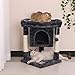 BEWISHOME Small Cat Tree Cat House Cat Condo with Sisal Scratching Posts, Plush Perch, Cat Tower Furniture Cat Bed Kitty Activity Center Kitten Play House, Grey MMJ08B
