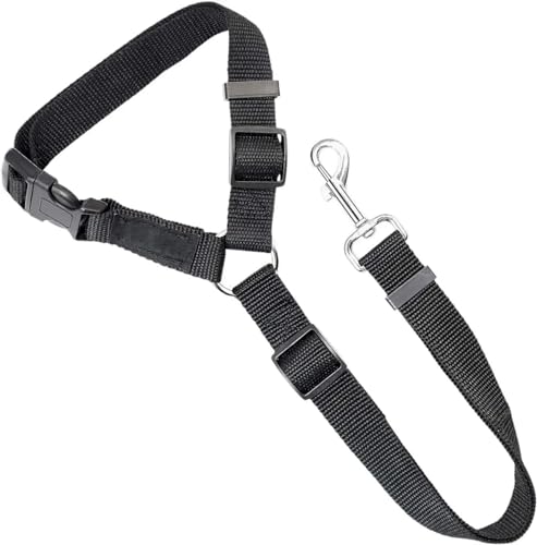 Dog Cat Safety Seat Belt Strap Car Headrest Restraint Adjustable Nylon Fabric Dog Restraints Vehicle Seatbelts Harness,Durable, 360 Degree Swivel Attach Won\'t Twist, Reflective, Easy to Use