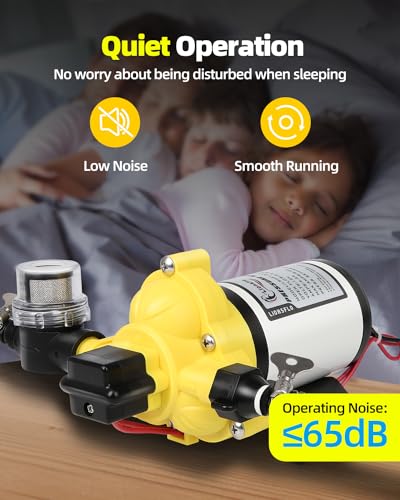 Rv Water Pump 12V DC 3.5GPM 50PSI On Demand Diaphragm Self Priming with Pressure Switch for Caravan, RV, Marine, Camper, Yacht, Marine, Garden, Agriculture Applications Bomba Presurizadora de Agua - Thumbnail 6