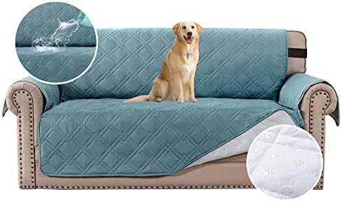 BellaHills 100% Waterproof Chair Covers for Living Room Armchair Covers for Dogs/Pets Leather Couch Cover Furniture Chair Protector with Non-Slip Strap,Machine Washable (Chair 21", Black)