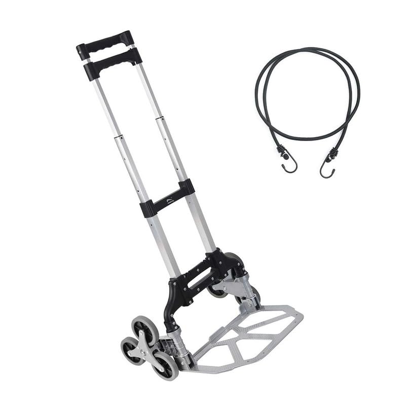 Image of Welbuilt 75 Kg Stair Climbing Metal Hand Truck, Portable Strong Cart with Foldable Platform and Extendable Handle Ideal for Home, Office & Industrial Use | 1 Year Warranty (75 Kg Stair Climbing)