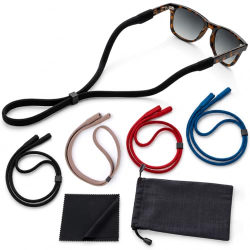 Anchor Glasses Straps Glasses Strap 4 Pack Sunglasses Strap Adjustable Stretch Universal Fit for Kids to Adult Sport Eyewear Holder Retainer