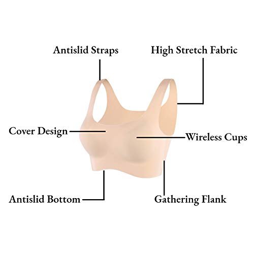 Uotjcnr Women's Seamless Wireless Invisible Bra Comfy Sleep Bras Thin Soft Daily Bras For Yoga Nude #TOP1