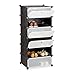 Produktbild Relaxdays Schuhschrank Kunststoff, Schuhregal geschlossen, Regalsystem 6 Fächer, H x B x T: 107 x 49 x 37 cm, schwarz