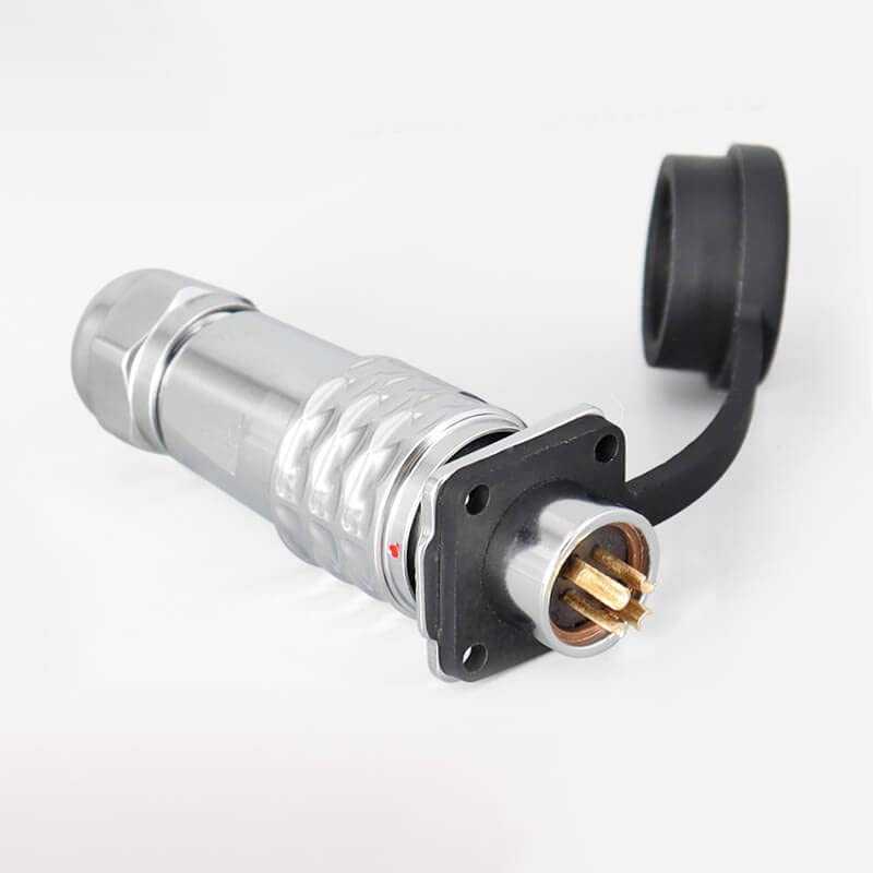 SF12 4 Pin Waterproof Plug+Socket 4-Hole Flange Aviation Circular Quick Push-Pull Industrial Metal