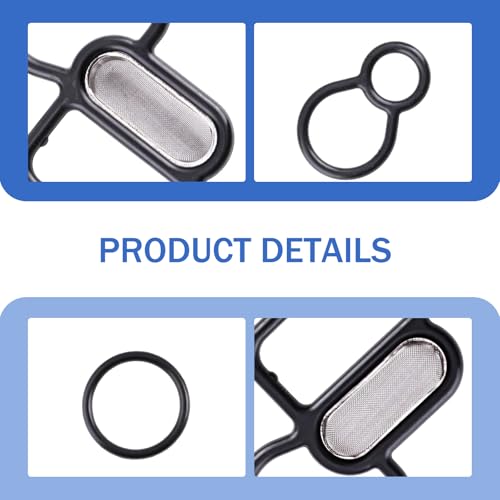 Image of 3 PCS Head Gasket Oil Filter Adapter Gasket Kit, 15825-P8A-A01 36172-P8A-A01 91319-PR3-000 Oil Filter Housing Gasket, Compatible with Hon-da Accord Odyssey Pilot, A-cura CL MDX RDX RL (Black)