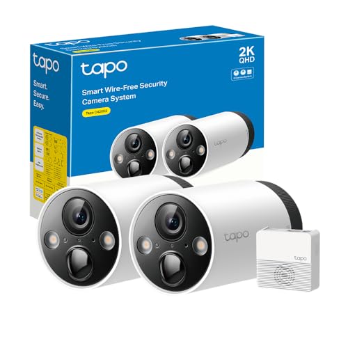 Tapo C310P2 – 2 Telecamere Di Sicurezza 2K Per Esterni, Visione Notturna 30m, Rilevamento AI, Allarme Luminoso E Audio Bidirezionale, No Abbonamento