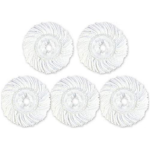 Mop Head,Microfiber Spin Mop Heads Refills Replacements for Hurricane Mop, Round Universal Size Drag Cloth Head 360 Degree Rotating Magic Mop Head(5 Pack)