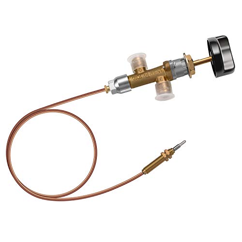 Wadeo Low Pressure Lpg Propane Gas Fireplace Fire Pit Flame Failure Safety Control Valve Kit, Low Pressure Propane Fire Pit Replacement Part With 3/8" Flare Inlet & Outlet #TOP7