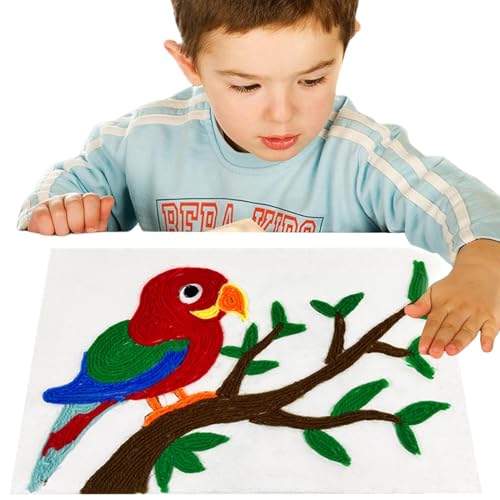 Kit de pintura infantil, artesanato de pintura infantil,Arte artesanal de pintura adesiva de fio par