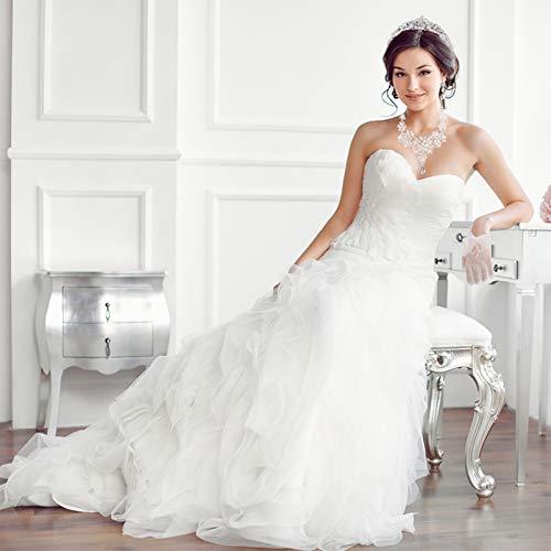 KESYOO Luvas de Niva Elegante Pérla Curta Renda Luvas de DedCheiLuvas de Niva Mulheres Meninas Aóris