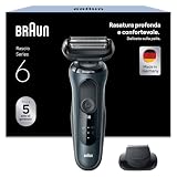 Braun Series 6 Regolabarba Uomo, Rasoio Elettrico Barba, Rifinitore di Precisione Easyclick, Sensoflex, Wet&Dry, Ricaricabile, Custodia da Viaggio, Senza Fili, Idea Regalo, 61-N1200s Grigio