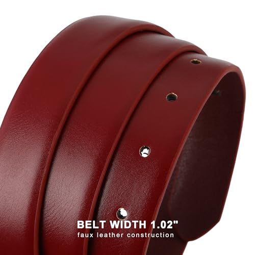 Earnda Belts for Women Faux Leather Waist Belt with Gold/Silver Buckle Casual Jeans Pants Dresses4