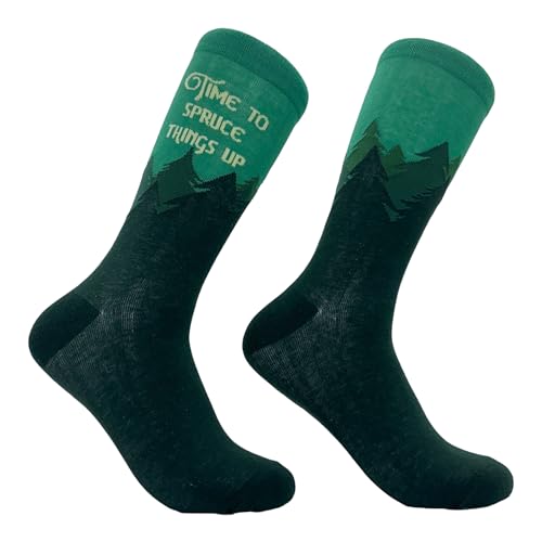 Crazy Dog T-Shirts Time to Spruce Things Up Socks Funny Xmas Tree Joke Footwear Funny Gift for Casual Wear