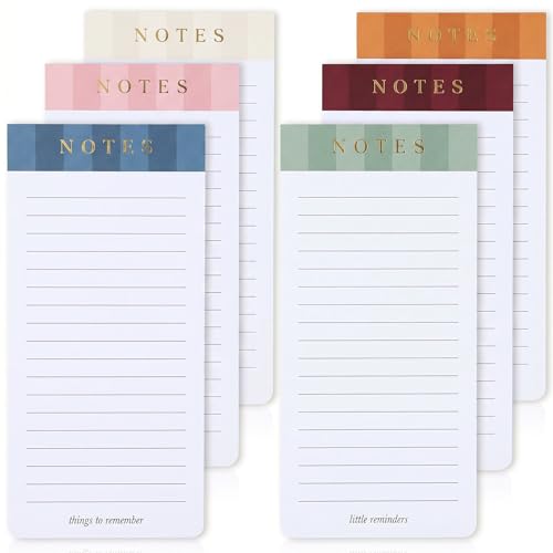 Beautiful Magnetic Notepads for Fridge - Set Of 6 Modern Note Pads with Lined Pages to Easily Write Notes & Make Grocery/Shopping Lists - Cute To Do List Pad w/ Strong Magnets for Your Refrigerator
