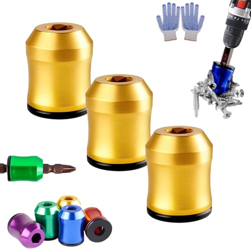 Juankrynord Bague magnétique pour vis de 1/4 po (6,35 mm) pour forets, mandrin magnétique hexagonal, bague magnétique robuste pour tournevis et visseuses à chocs. (# C)
