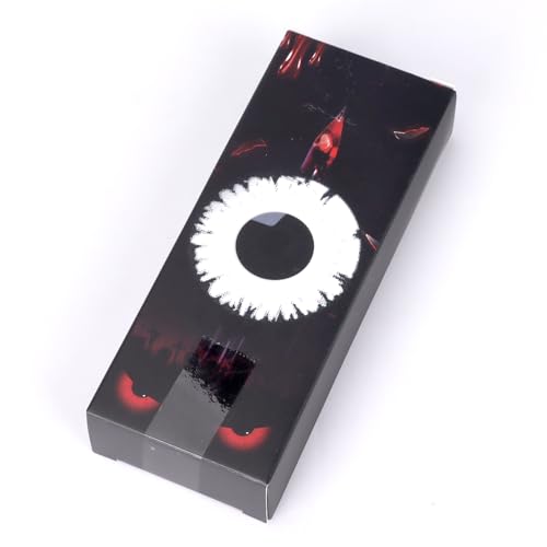 Kontaktlinsen Halloween Schwarze Ohne Stärke - 2 Stück(1 Paar) Kontaktlinsen Farbig Schwarz mit Kontaktlinsenbehälter für Halloween Vampir, Zombie, Karneval Fasching Cosplay