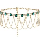 MEGAUK Damen Retro Kettengürtel Münzgürtel Fransen Bauchtanz Gürtel Metall Taillengürtel Hüftgurt