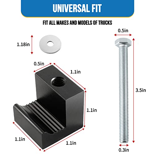 Truck Tool Box Mounting Kit, Huazu Tool Box Tie Downs Aluminum Alloy J Hook Crossover For Pickup Truck 4 Pack, Black #TOP5