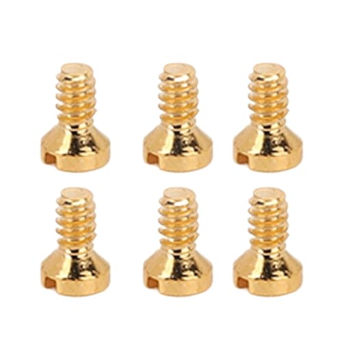 ミニチュアスロット付き腕時計裏蓋ネジ 6個 - 時計修理・メンテナンス用スチール交換部品