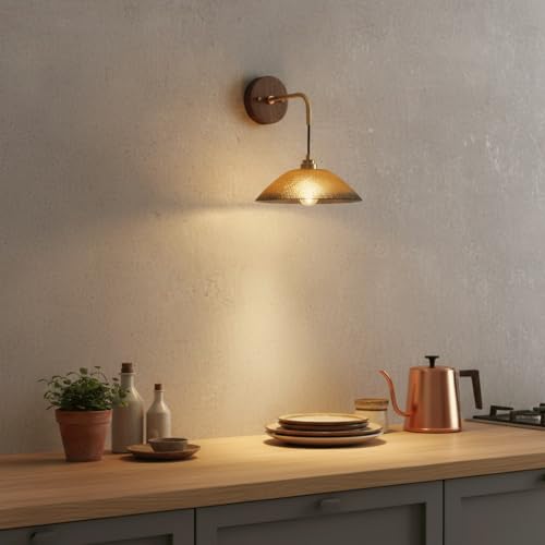Aplique de pared moderno de nogal base E27 para iluminación de pasillo 7