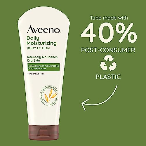 Image of Aveeno Daily Moisturizing Body Lotion with Soothing Prebiotic Oat, Gentle Lotion Nourishes Dry Skin With Moisture, Paraben-, Dye- & Fragrance-Free, Non-Greasy & Non-Comedogenic, 8 fl. oz