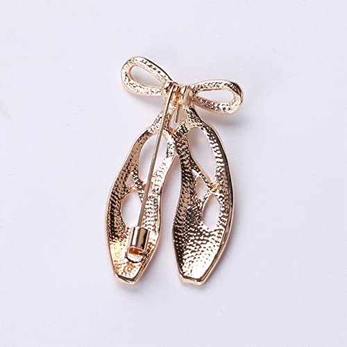 Image of Ballet Shoes Brooches Pins Delicate Brooch Classic for Party Dance Performance Banquet for Women Ladies Teen Girls Dainty Elegant Lapel Pins Dress Suit Shirt Ceremony Clothes Accessories Jewelry Valentine's Day Decor Christmas Birthday Daughter Gifts