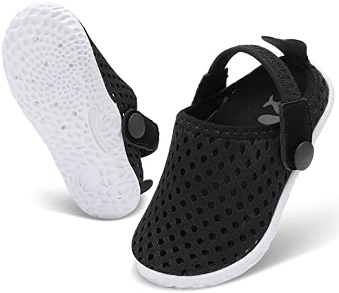 Fires Toddler Water Shoes for Boys Girls Kids Clogs Breathable Beach Slippers Non-Slip Lightweight Quick Dry Summer Sandals Slides blackdot 9-9.5 Little Kid