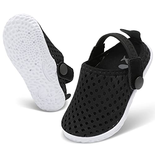 Fires Toddler Water Shoes For Boys Girls Kids Clogs Breathable Beach Slippers Non-Slip Lightweight Quick Dry Summer Sandals Slides Blackdot 9-9.5 Little Kid #TOP16