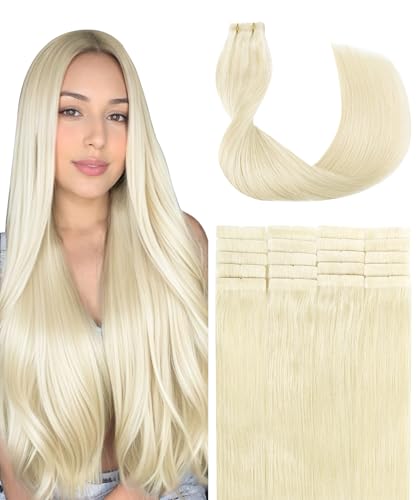 Extension adhesive cheveux naturel blond platine 35cm tape in 30g