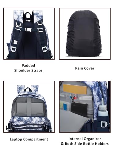 Image of Lavie Sport cloud Dye Laptop Backpack | 36 Liters | Fits Upto 16 Inch | Laptop Compatiable | Rain Cover | Gift for Biys & Girls