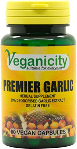 Veganicity Premier Garlic : Digestive Health Plant Supplement : 60 Capsules