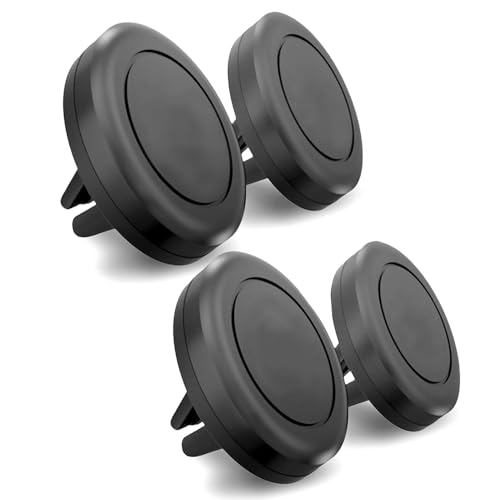 MAXBOOSTPOWER Universal Smartphone Holder - Air Vent Magnetic Car Mount (4 Pack Black) Compatible with iPhone 12/13/14/15/16 & Galaxy LG Android Cell Phone