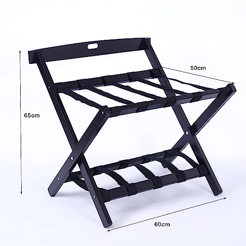 Support de valise en bois noble avec sangles renforcées pour dressing chic