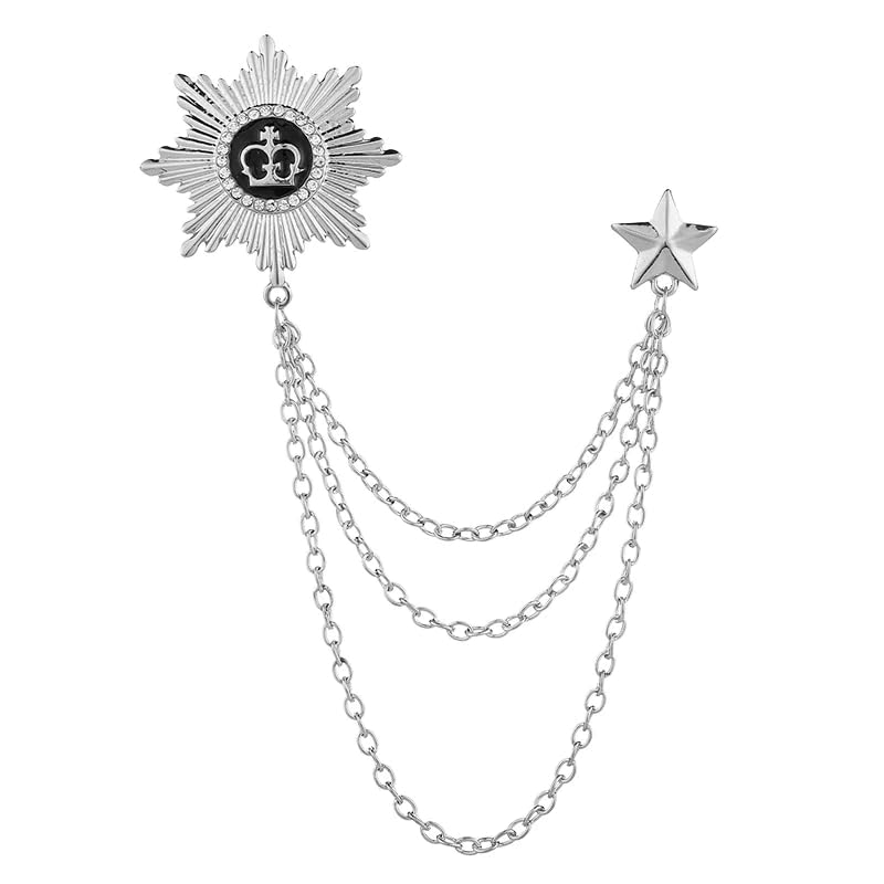 SYGA Mens & Women Suit Shirt Stud Lapel Pin Chain Tassel Brooch Pin with Crystal Chain(Silver) (B0D1BRS6F6) Amazon Price History, Amazon Price Tracker